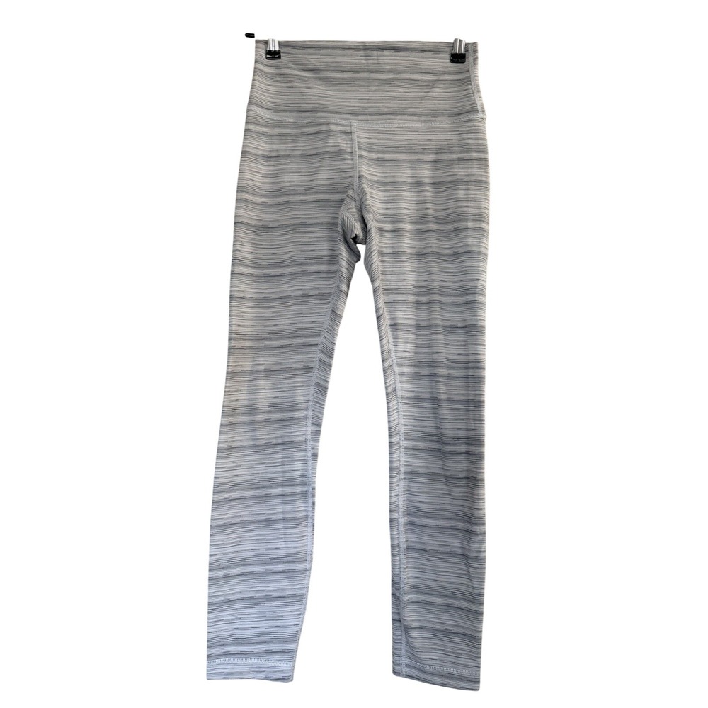 Lululemon Wunder Under High-Rise  25 Grey Space Dye Striped Leggings Sz 6